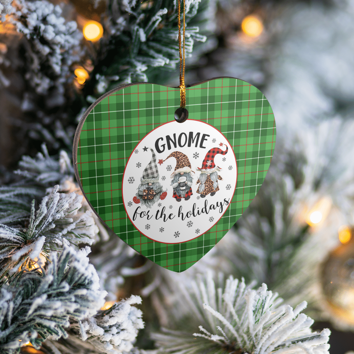 Clan Blane 1 Tartan Gnome Heart Ceramic Ornament KX98 Blane 1 Tartan Gnome Tartan Christmas   