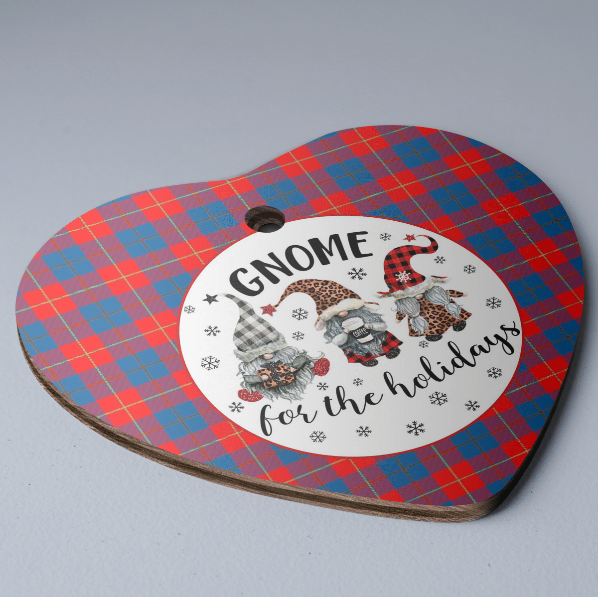 Clan Blane 2 Tartan Gnome Heart Ceramic Ornament NH79 Blane 2 Tartan Gnome Tartan Christmas   