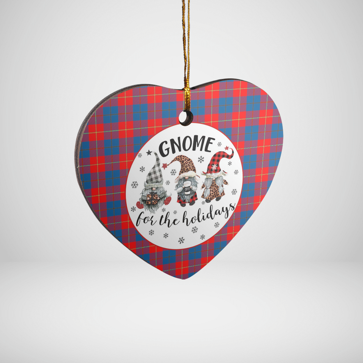 Clan Blane 2 Tartan Gnome Heart Ceramic Ornament NH79 Blane 2 Tartan Gnome Tartan Christmas   