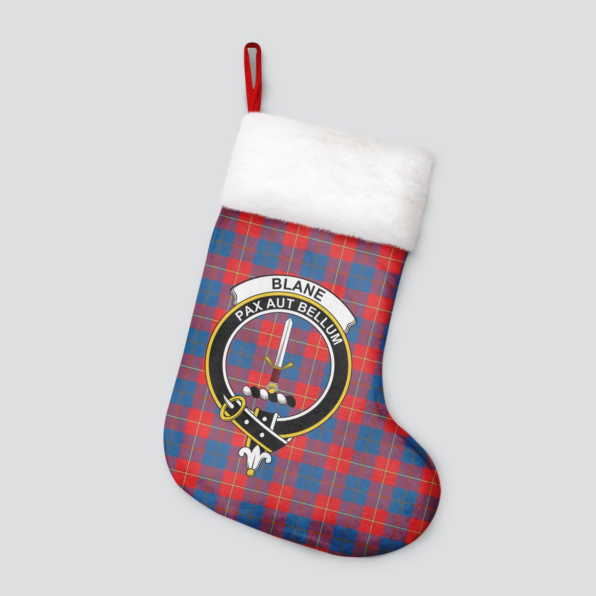 Clan Blane Tartan Crest Christmas Stocking PT66 Blane Tartan Tartan Stocking   