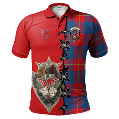 Clan Blane Tartan Polo Shirt - Lion Rampant And Celtic Thistle Style VV94 Blane Tartan Tartan Polo   