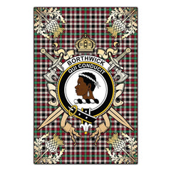 Clan Borthwick Dress Ancient Tartan Crest Black Garden Flag  - Gold Thistle  IA75 Clan Borthwick (Borthwick Tartan) Tartan Today   