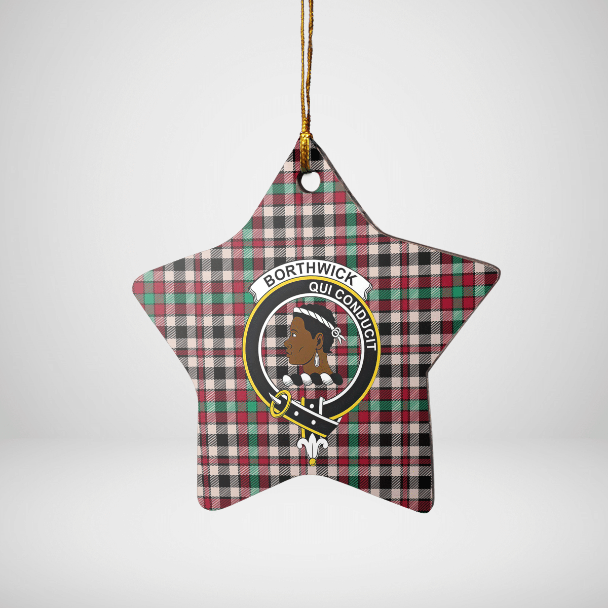 Clan Borthwick Dress Ancient Tartan Crest Star Ceramic Ornament SC67 Borthwick Dress Ancient Tartan Tartan Christmas   