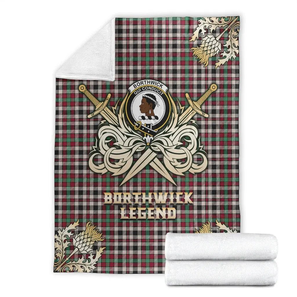 Clan Borthwick Dress Ancient Tartan Gold Courage Symbol Blanket HR37 Clan Borthwick (Borthwick Tartan) Tartan Today   