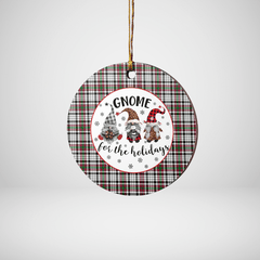 Clan Borthwick Tartan Gnome Round Ceramic Ornament VI46 Borthwick Tartan Tartan Christmas   