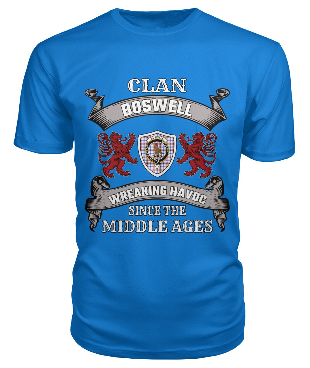 Clan Boswell Family Tartan 2D T-shirt YY86 Boswell Tartan Clan Tartan T-Shirt