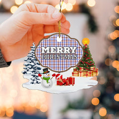 Clan Boswell Modern "Merry Christmas" Tartan Acrylic Ornament WC74 Boswell Modern Tartan Tartan Christmas   