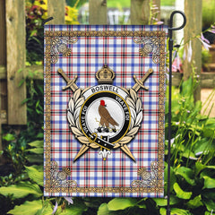 Clan Boswell Modern Tartan Crest Garden Flag  - Celtic Thistle  MI45 Clan Boswell Tartan Today   