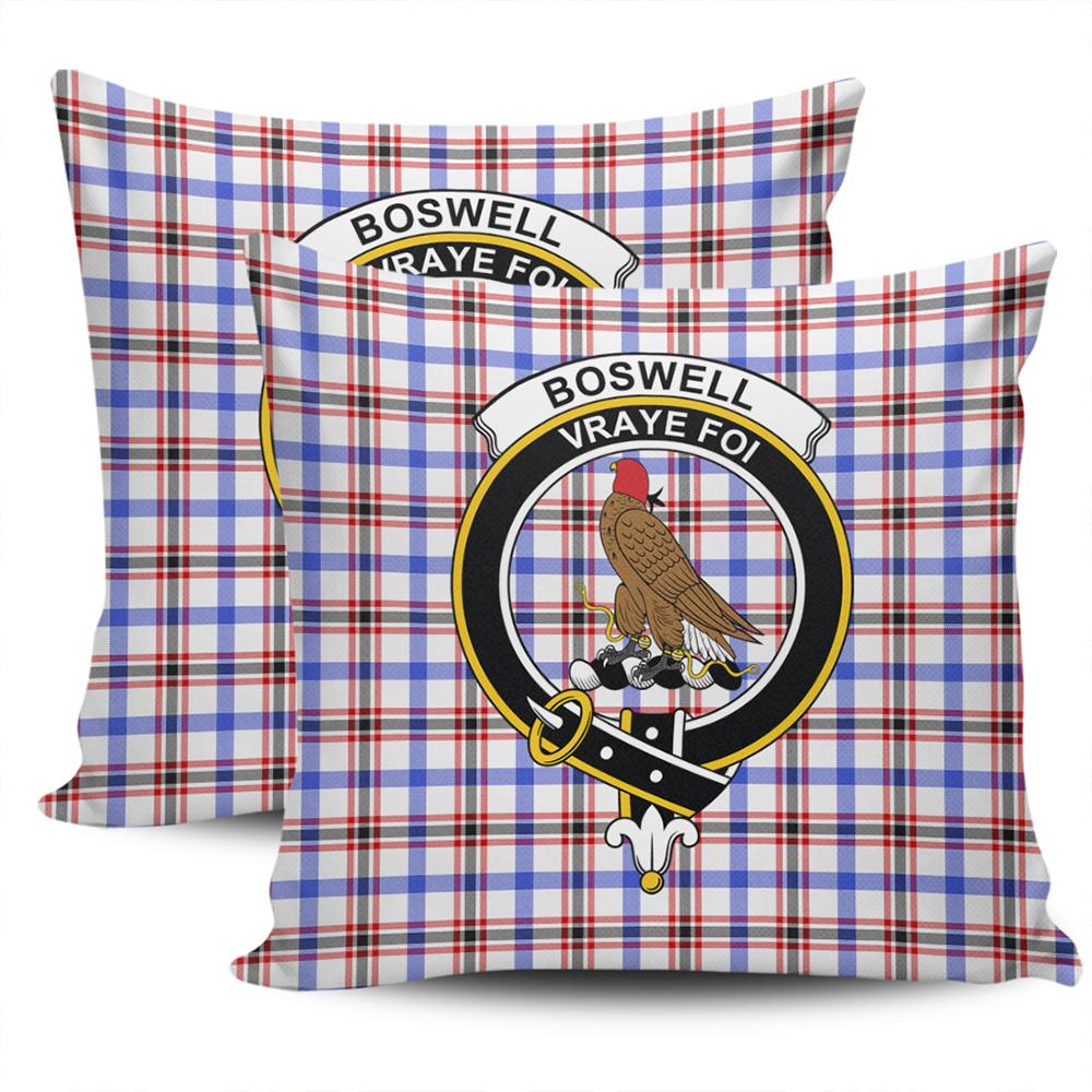 Clan Boswell Modern Tartan Crest Pillow Cover OS18 Clan Boswell Tartan Today   