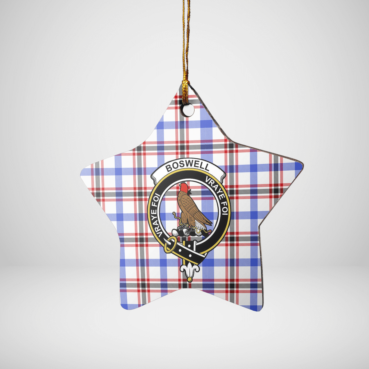 Clan Boswell Modern Tartan Crest Star Ceramic Ornament RW75 Boswell Modern Tartan Tartan Christmas   