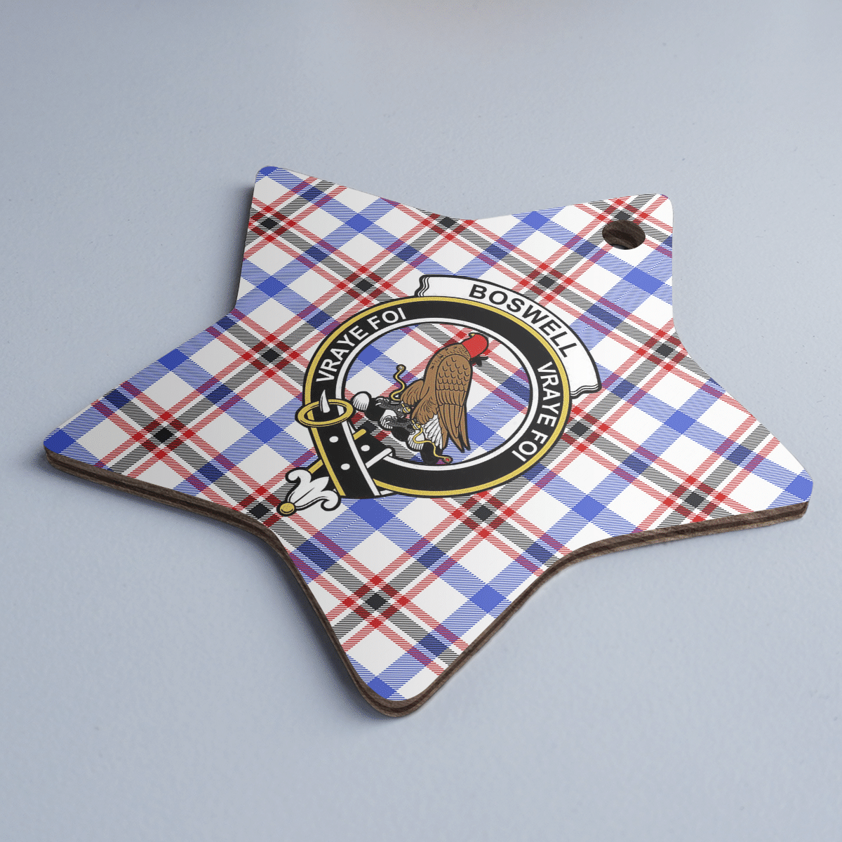 Clan Boswell Modern Tartan Crest Star Ceramic Ornament RW75 Boswell Modern Tartan Tartan Christmas   