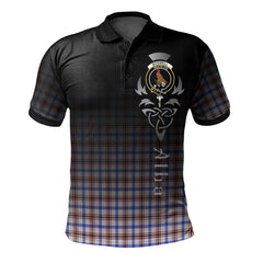 Clan Boswell Modern Tartan Polo Shirt - Alba Celtic Style NJ51 Boswell Modern Tartan Tartan Polo   