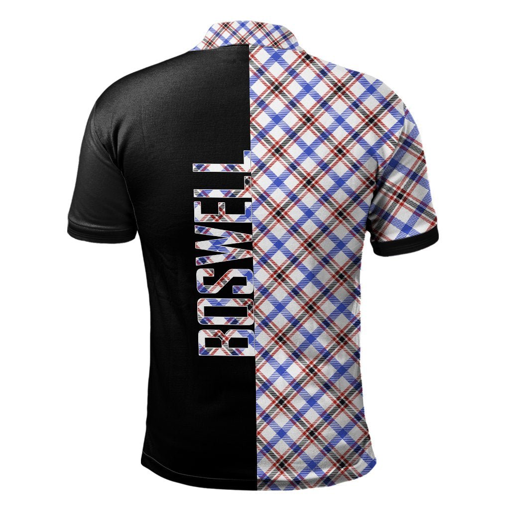 Clan Boswell Modern Tartan Polo Shirt Half of Me - Cross Style TS33 Boswell Modern Tartan Tartan Polo   