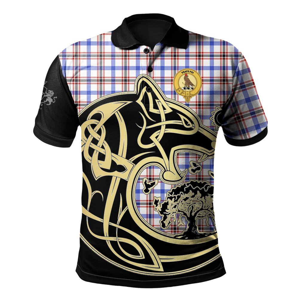 Clan Boswell Modern Tartan Polo Shirt Viking Wolf TF47 Boswell Modern Tartan Tartan Polo   