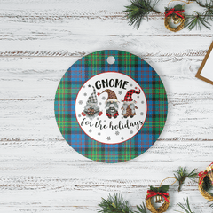 Clan Bowie Ancient Tartan Gnome Round Ceramic Ornament ES97 Bowie Ancient Tartan Tartan Christmas   