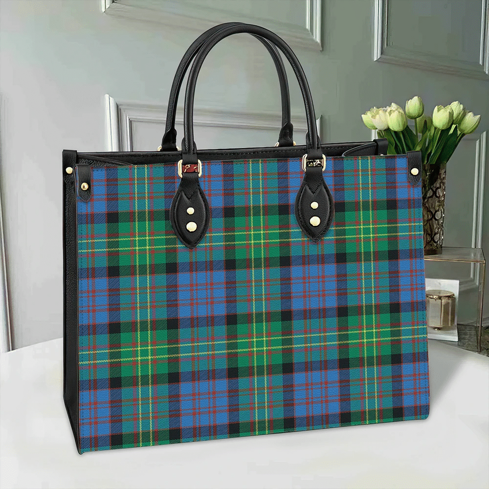 Clan Bowie Ancient Tartan Leather Bag XX94 Clan Bowie Tartan Today   