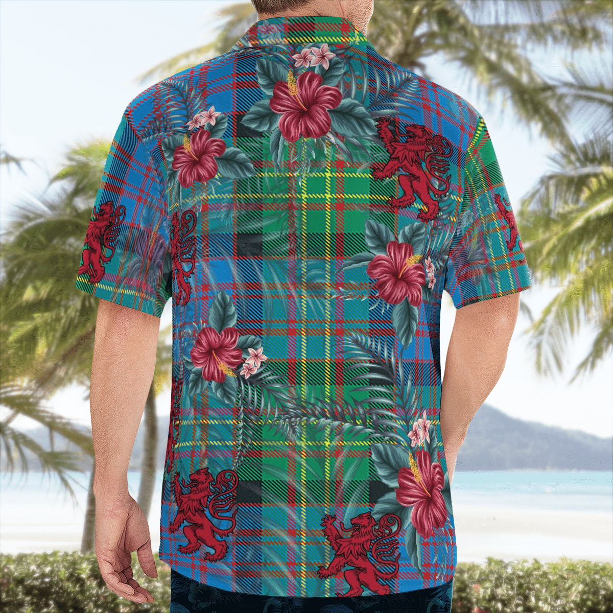 Clan Bowie Ancient Tartan Scottish Lion Hawaiian Shirt FI67 Bowie Ancient Tartan Tartan Hawaii Shirt   