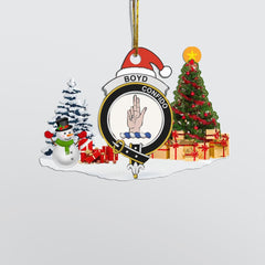 Clan Boyd Crest Tartan Acrylic Christmas Ornament OW76 Boyd Tartan Tartan Christmas   