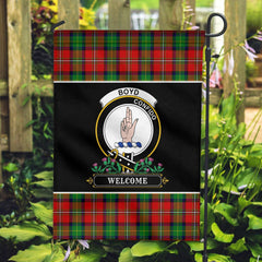 Clan Boyd Modern Tartan Crest Garden Flag  - Welcome  CS44 Clan Boyd Tartan Today   