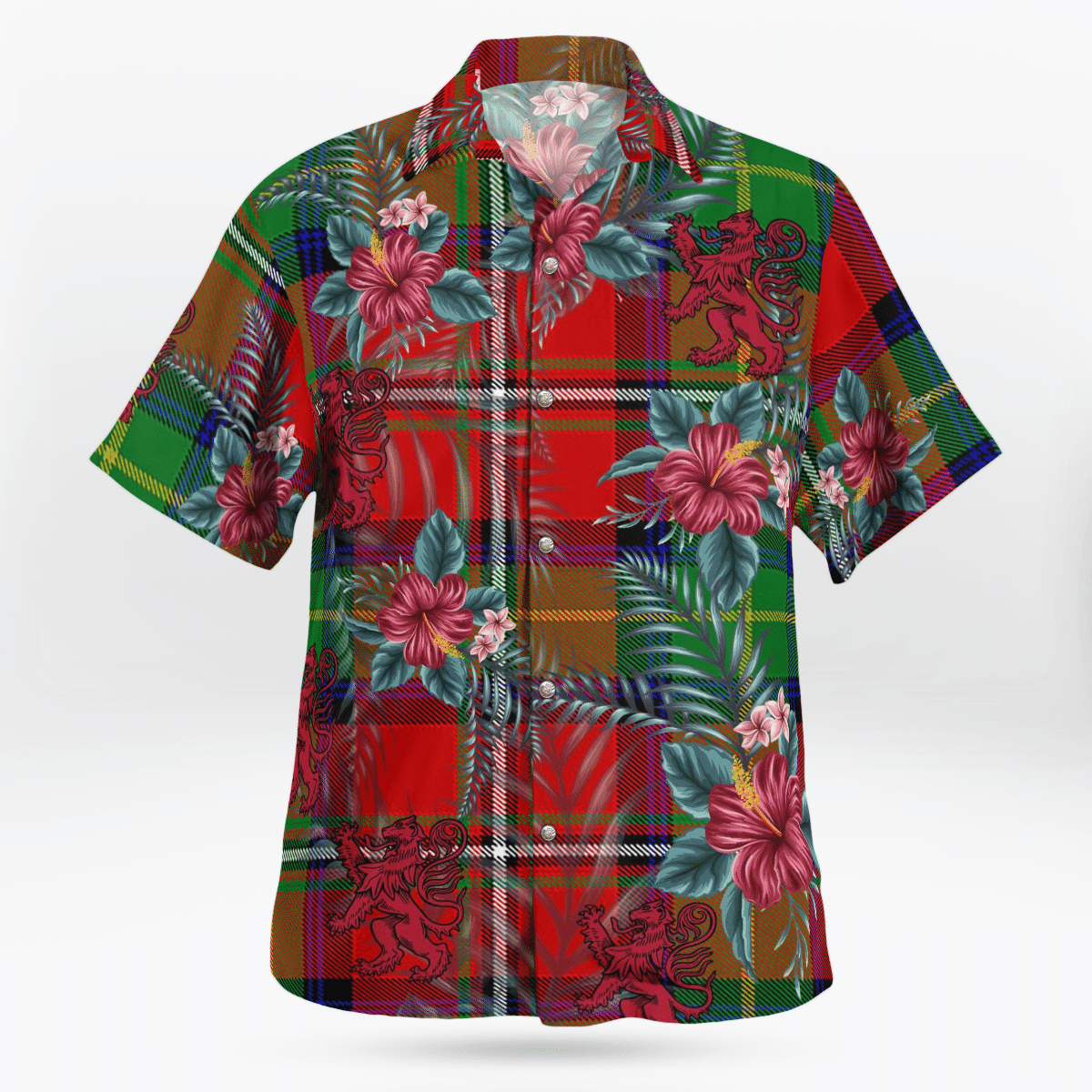 Clan Boyd Modern Tartan Scottish Lion Hawaiian Shirt DM97 Boyd Modern Tartan Tartan Hawaii Shirt   