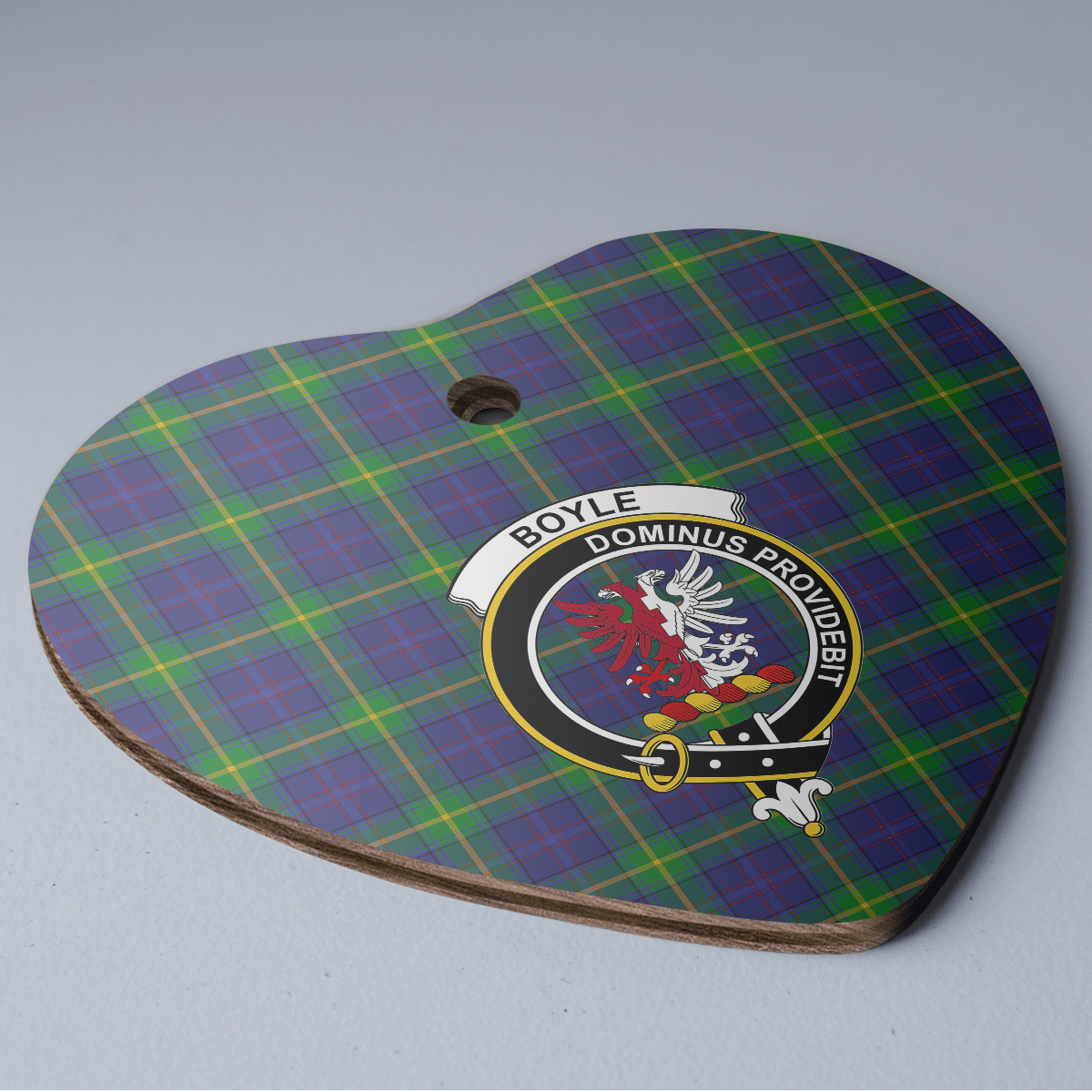 Clan Boyle Tartan Crest Heart Ceramic Ornament GO66 Boyle Tartan Tartan Christmas   