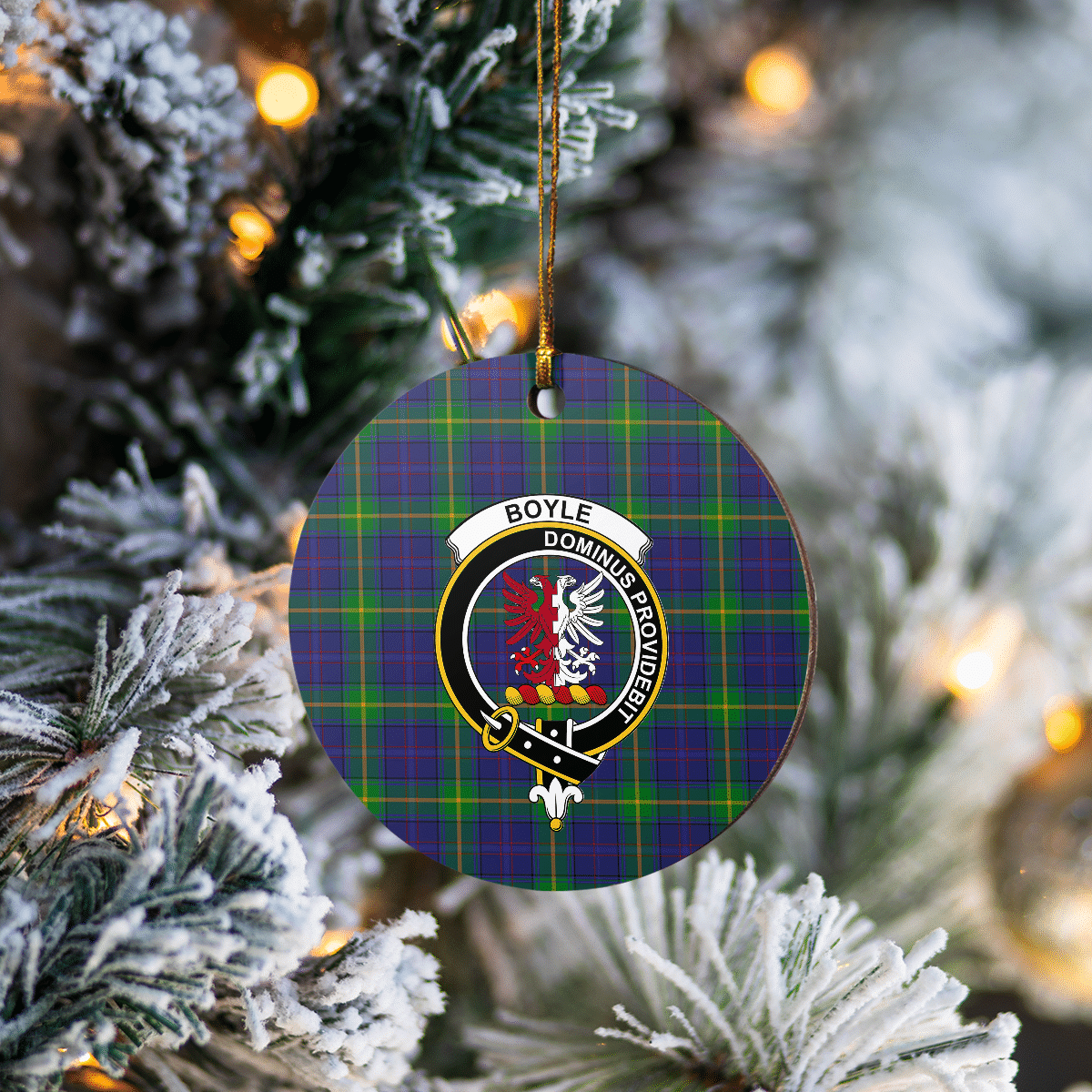 Clan Boyle Tartan Crest Round Ceramic Ornament TZ28 Boyle Tartan Tartan Christmas   