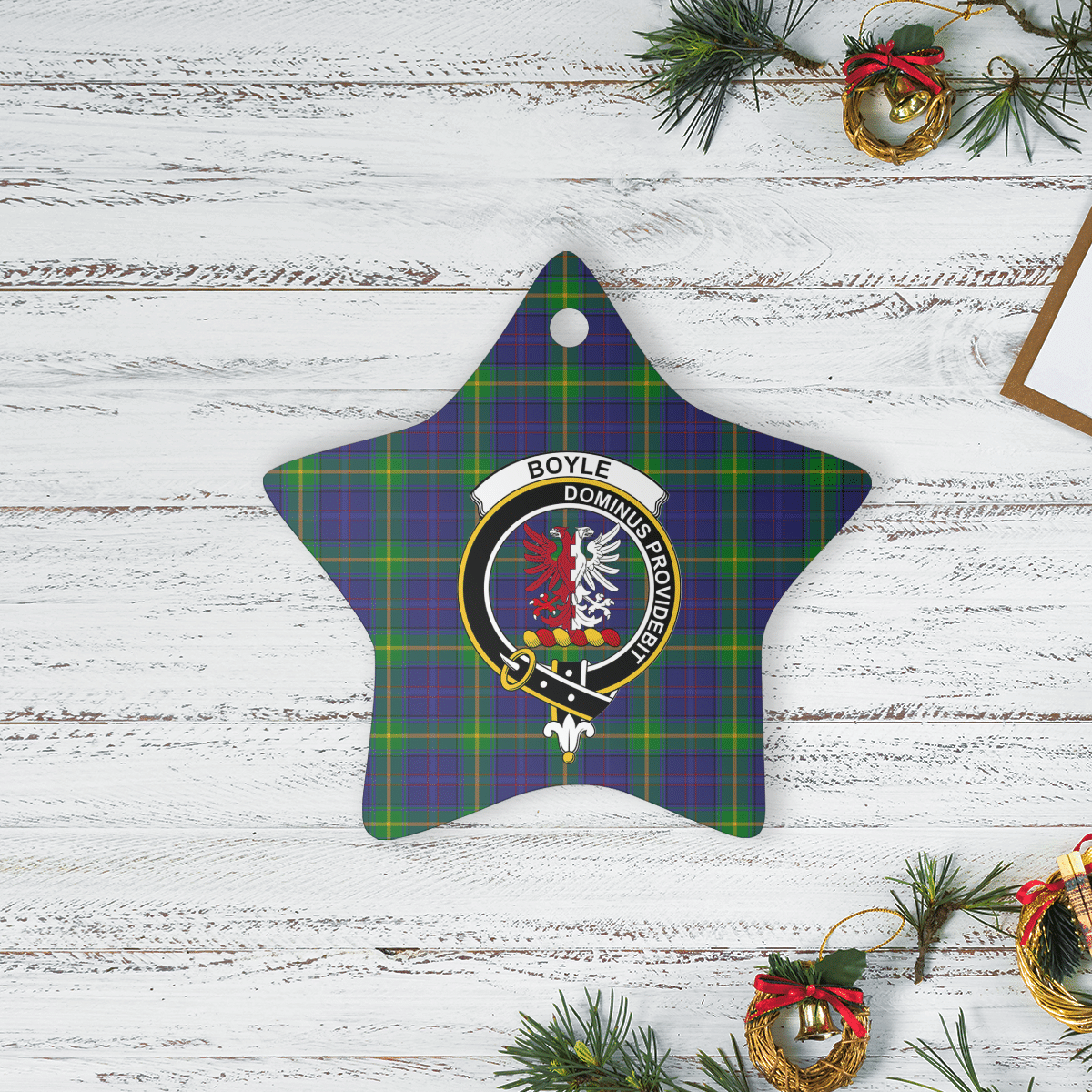 Clan Boyle Tartan Crest Star Ceramic Ornament CT99 Boyle Tartan Tartan Christmas   