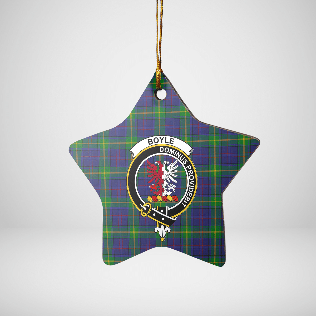 Clan Boyle Tartan Crest Star Ceramic Ornament CT99 Boyle Tartan Tartan Christmas   