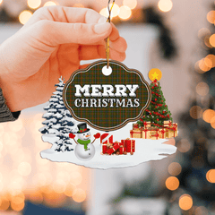 Clan Brisbane "Merry Christmas" Tartan Acrylic Ornament IW23 Brisbane Tartan Tartan Christmas   