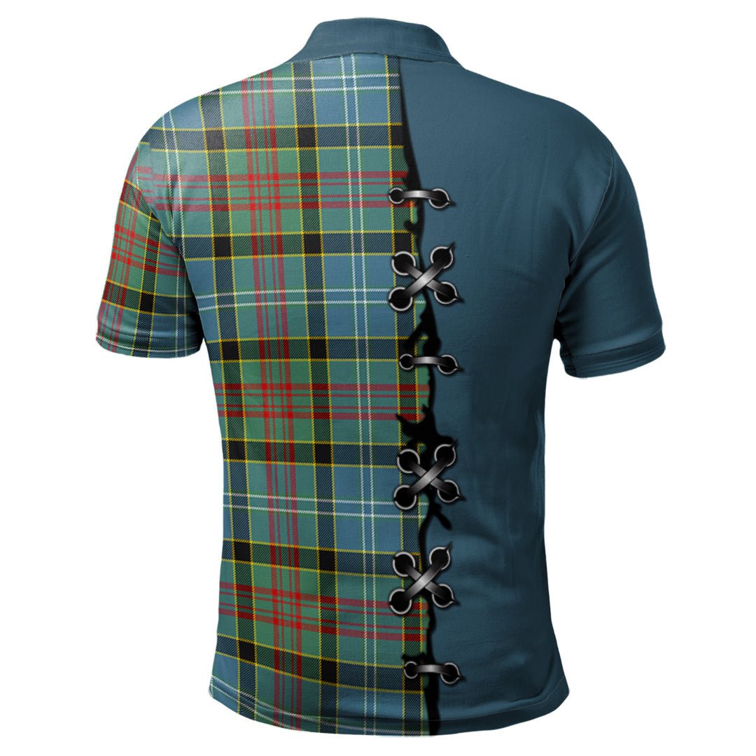 Clan Brisbane Modern Tartan Polo Shirt - Lion Rampant And Celtic Thistle Style PO25 Brisbane Modern Tartan Tartan Polo   