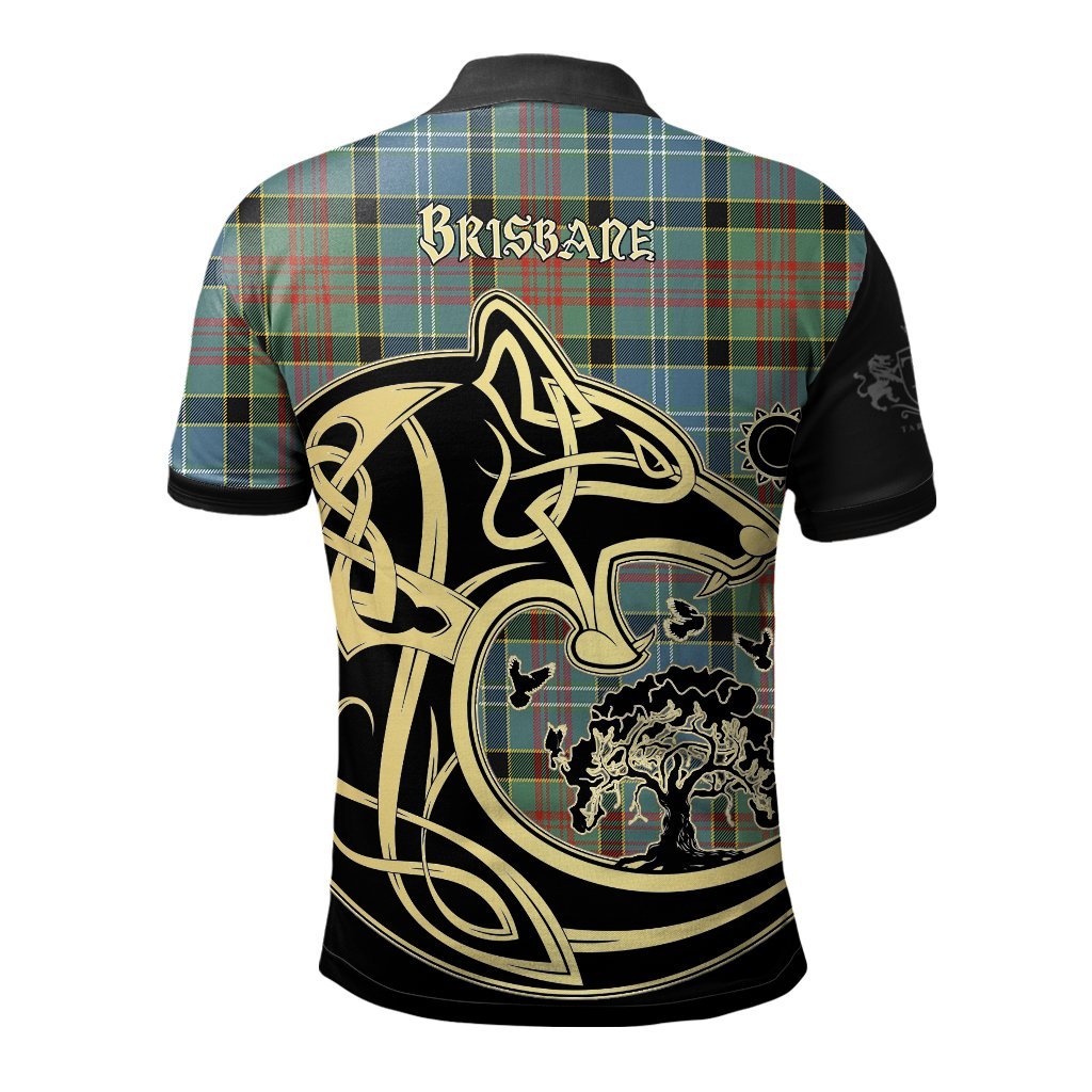 Clan Brisbane Modern Tartan Polo Shirt Viking Wolf KV45 Brisbane Modern Tartan Tartan Polo   