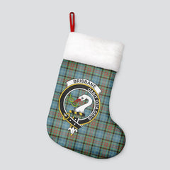 Clan Brisbane Tartan Crest Christmas Stocking XE67 Brisbane Tartan Tartan Stocking   