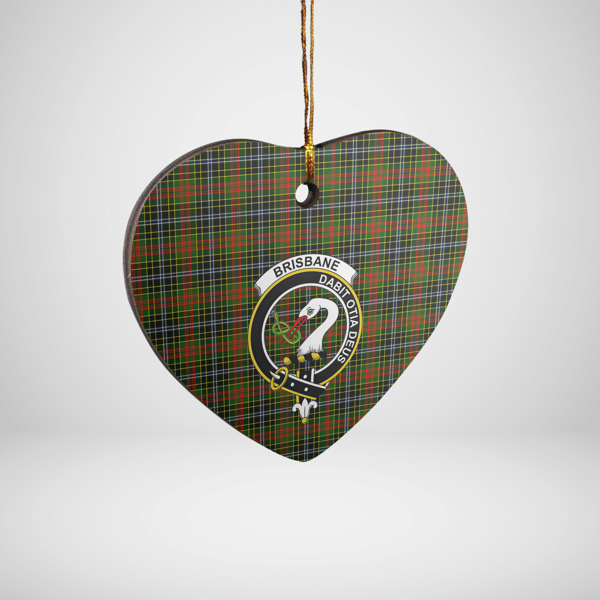 Clan Brisbane Tartan Crest Heart Ceramic Ornament EI41 Brisbane Tartan Tartan Christmas   