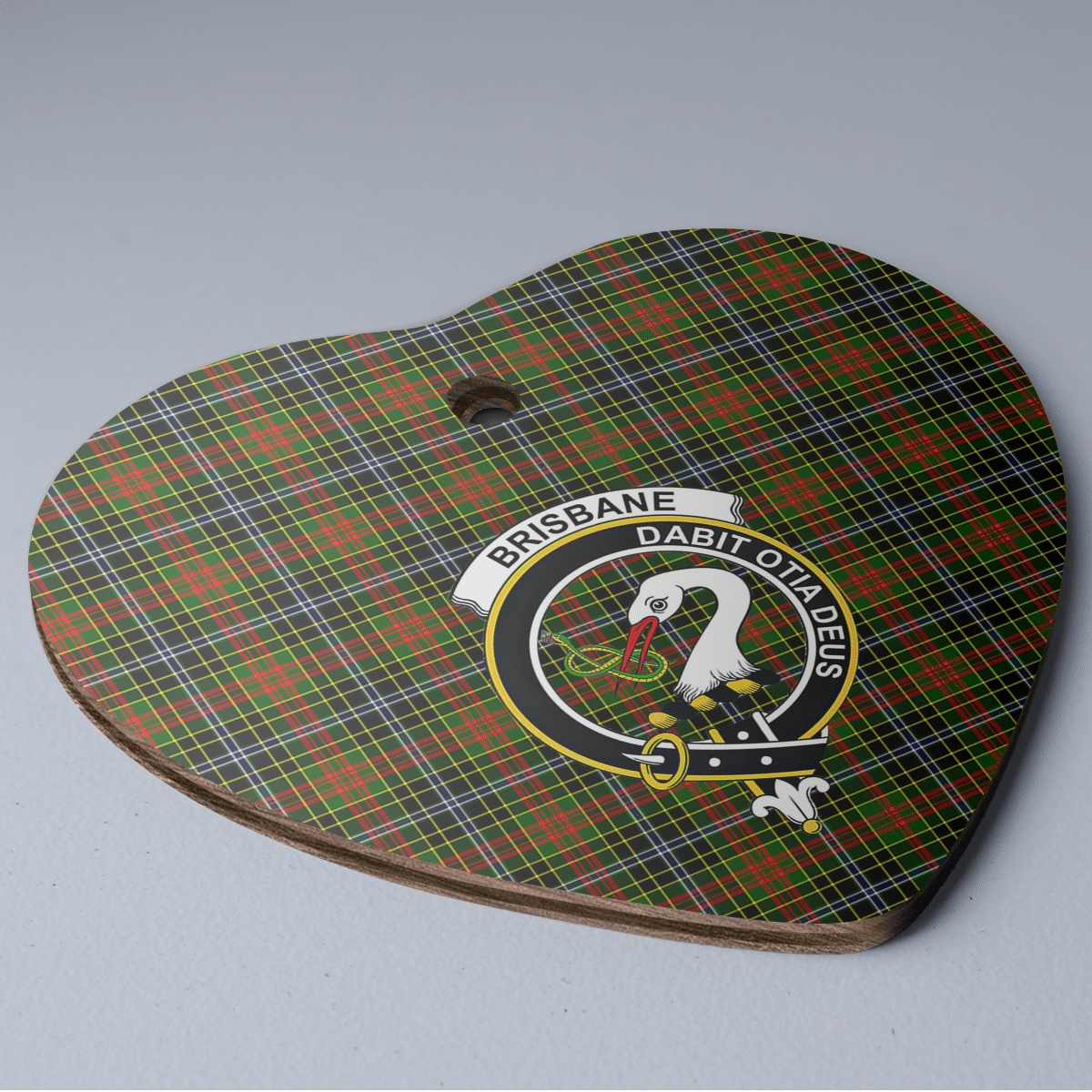 Clan Brisbane Tartan Crest Heart Ceramic Ornament EI41 Brisbane Tartan Tartan Christmas   