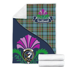 Clan Brisbane Tartan Crest Premium Blanket Thistle Style FD91 Clan Brisbane Tartan Today   