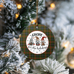 Clan Brisbane Tartan Gnome Round Ceramic Ornament IF61 Brisbane Tartan Tartan Christmas   