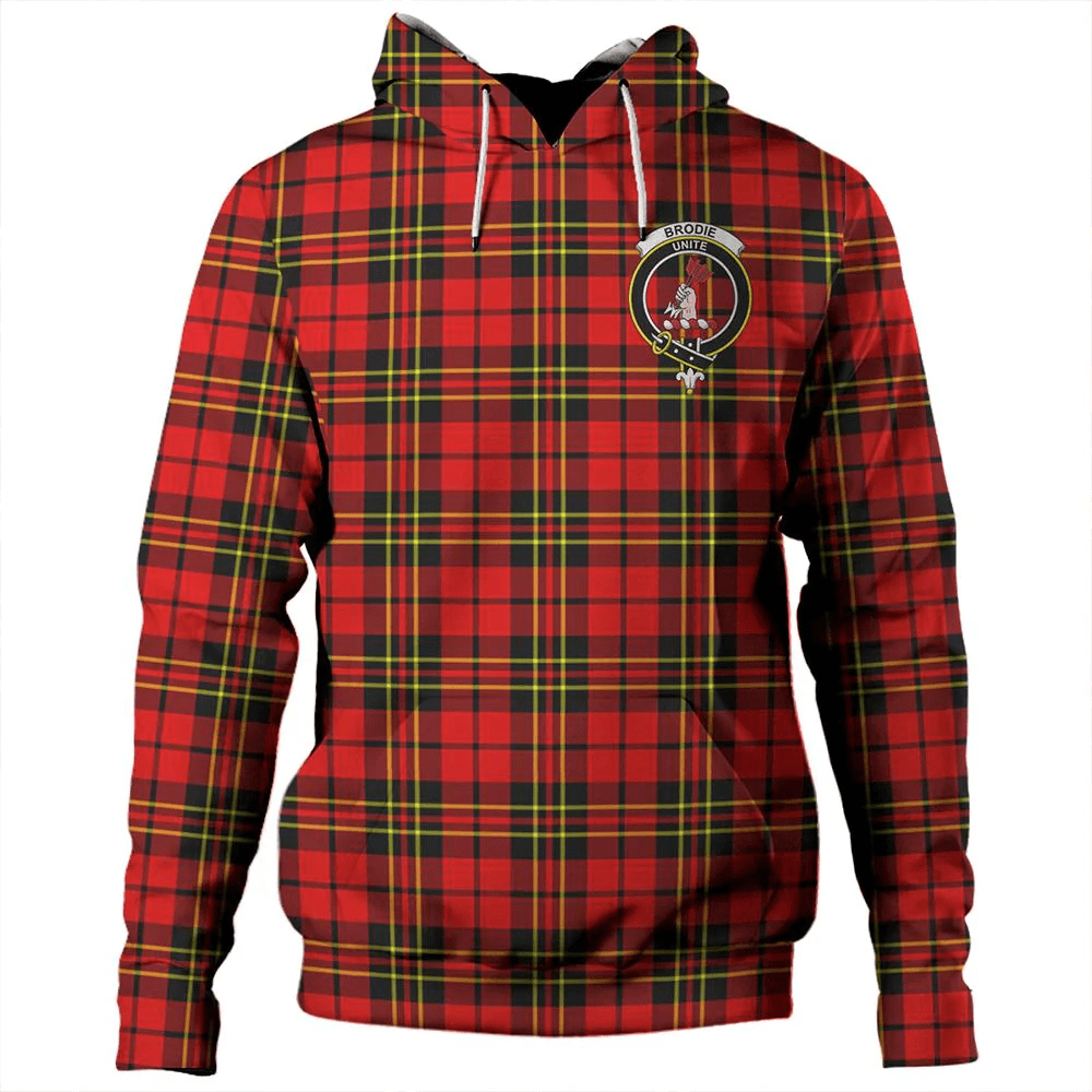 Clan Brodie Modern Tartan Hoodie Crest QLASETA3-1 Brodie Modern Tartan Hoodies   