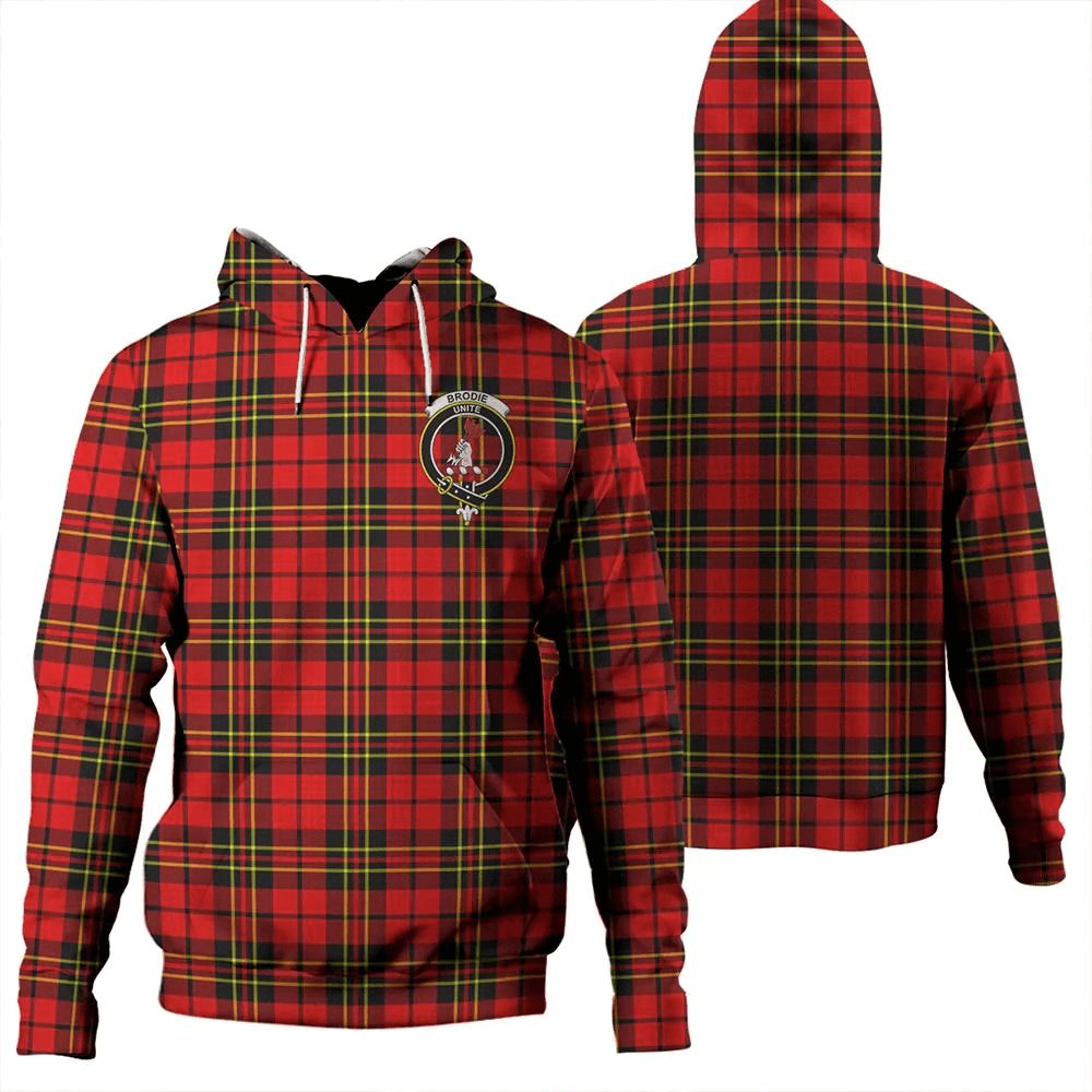 Clan Brodie Modern Tartan Hoodie Crest QLASETA3-1 Brodie Modern Tartan Hoodies   