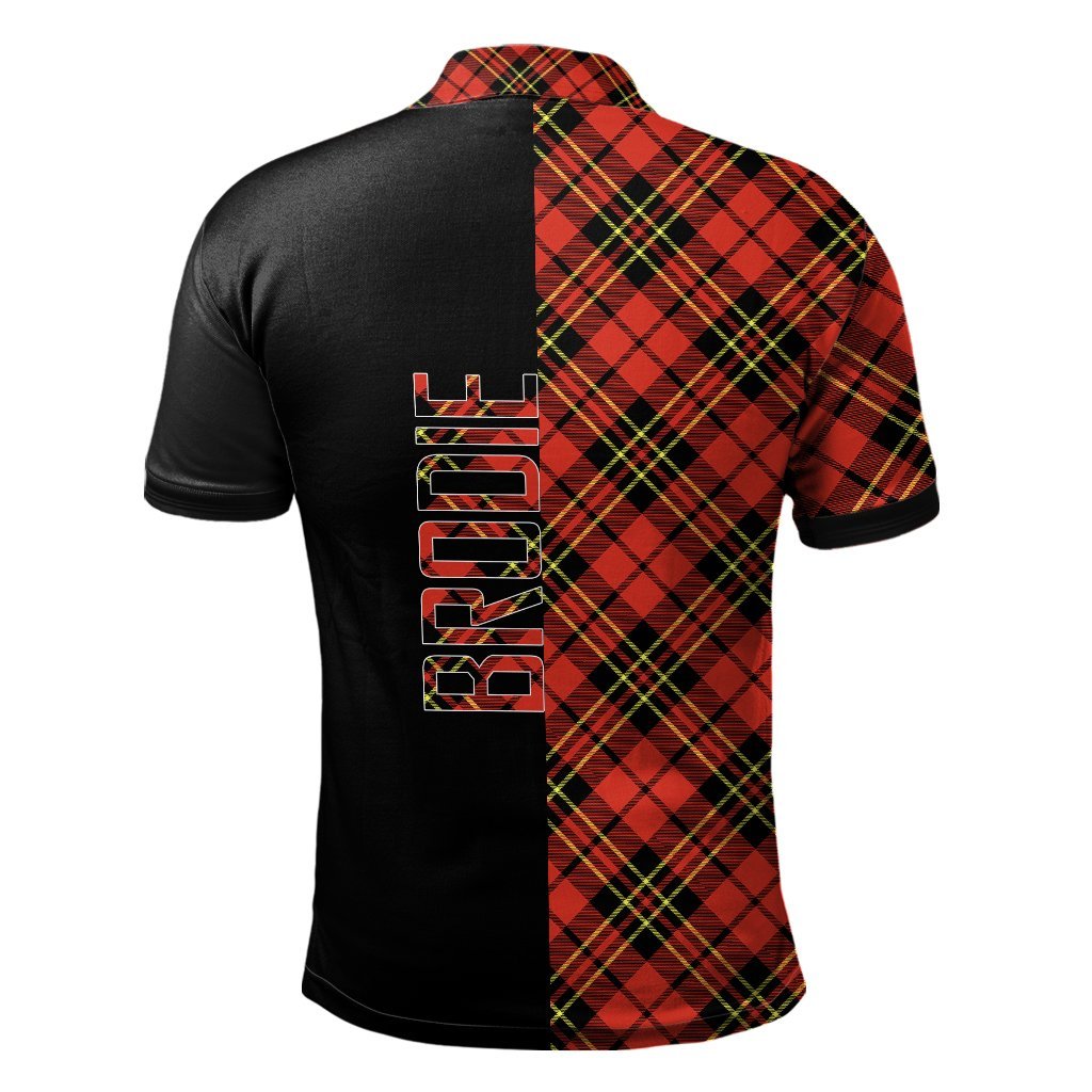 Clan Brodie Modern Tartan Polo Shirt Half of Me - Cross Style UC47 Brodie Modern Tartan Tartan Polo   