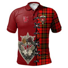 Clan Brodie Modern Tartan Polo Shirt - Lion Rampant And Celtic Thistle Style WD39 Brodie Modern Tartan Tartan Polo   