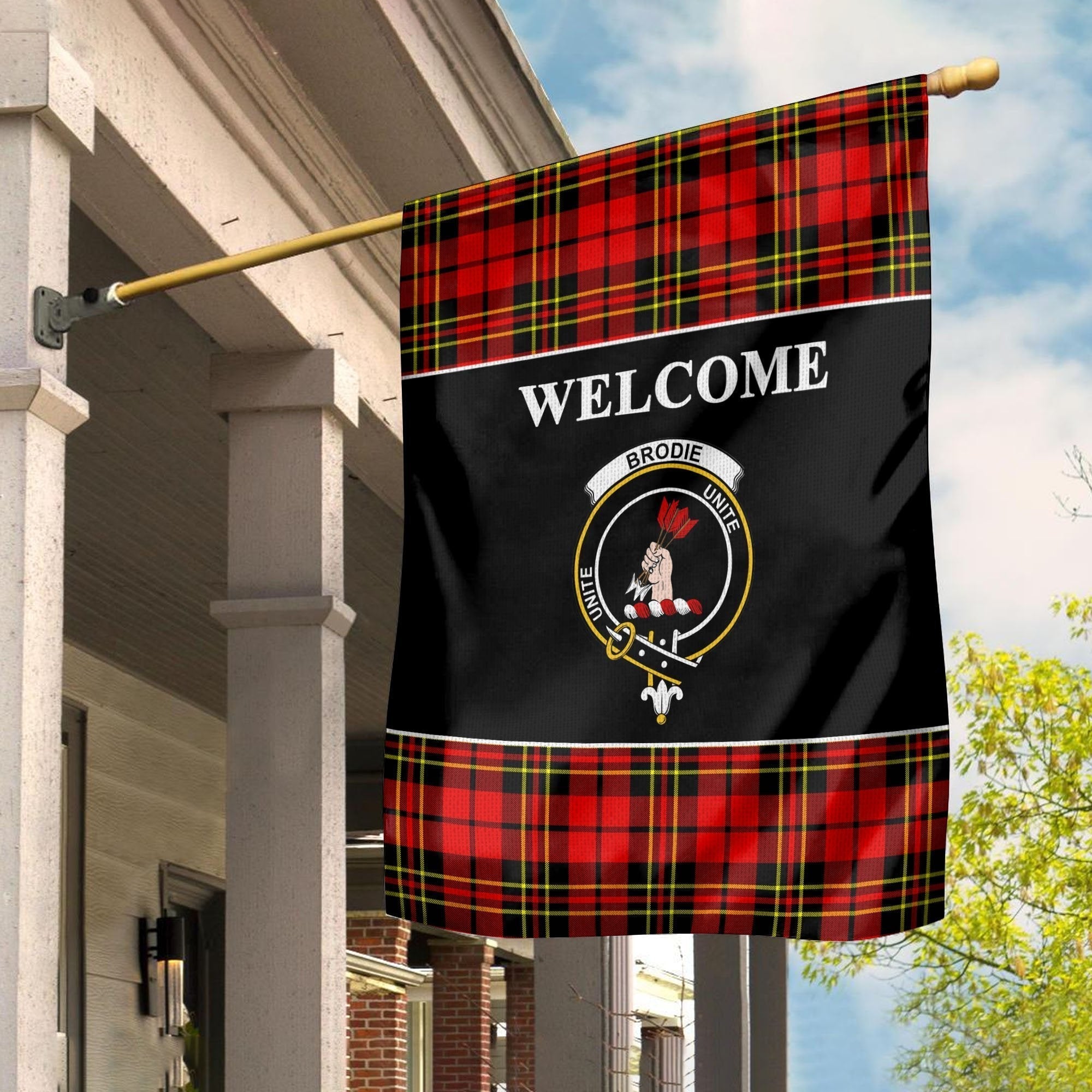 Clan Brodie Tartan Crest Black Garden Flag YD77 Clan Brodie Tartan Today   