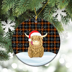 Clan Broun Ancient Tartan Christmas Ceramic Ornament Highland Cows Style XS89 Broun Ancient Tartan Tartan Ornament   