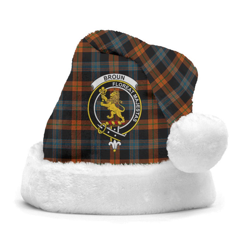 Clan Broun Ancient Tartan Crest Christmas Santa Hat IW47 Broun Ancient Tartan Tartan Santa Hat   