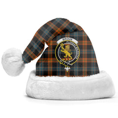 Clan Broun Ancient Tartan Crest Christmas Santa Hat IW47 Broun Ancient Tartan Tartan Santa Hat   