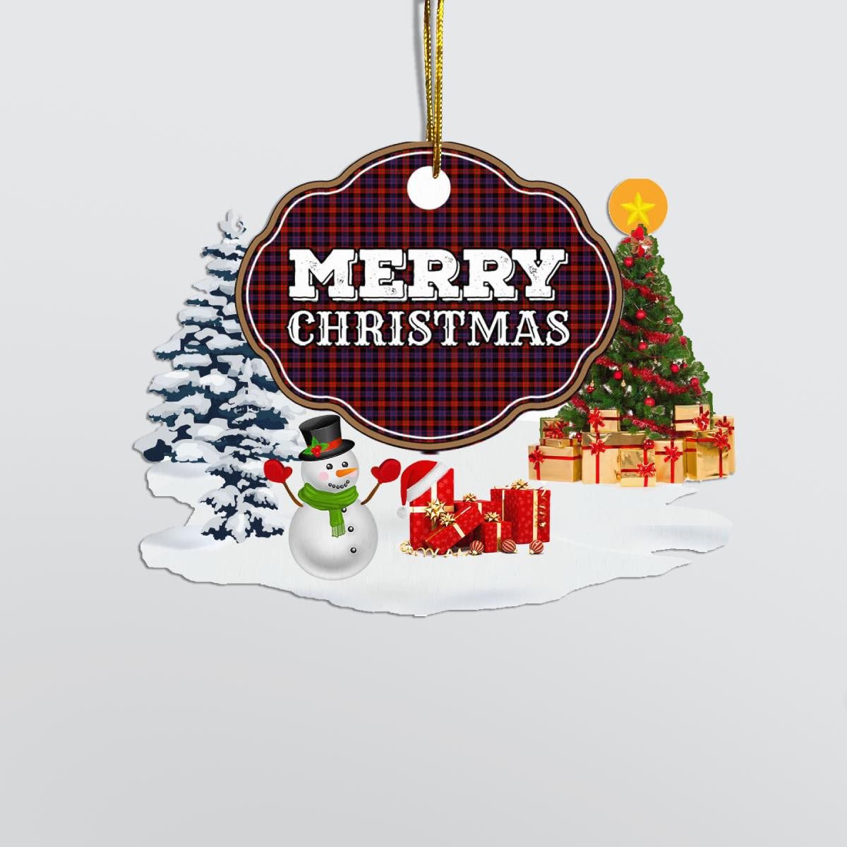 Clan Broun "Merry Christmas" Tartan Acrylic Ornament ZC21 Broun Tartan Tartan Christmas   