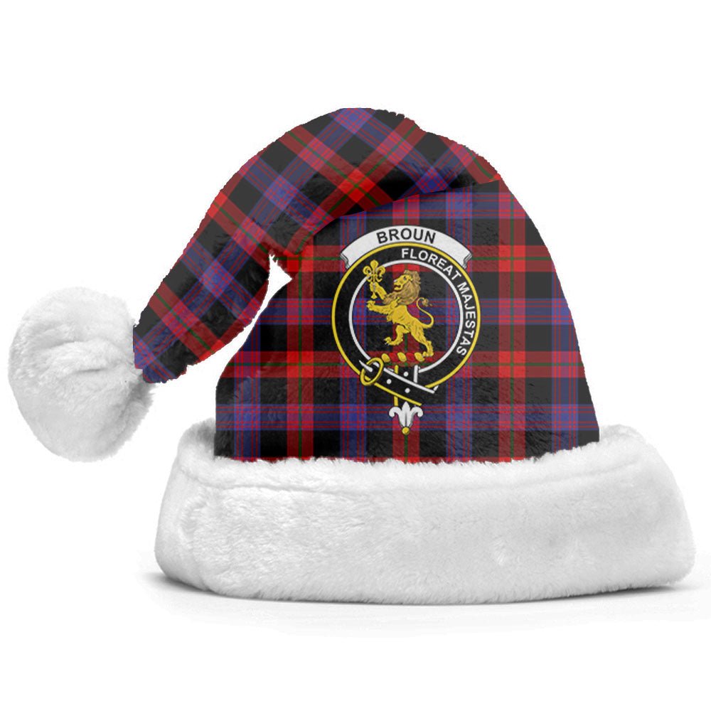 Clan Broun Modern Tartan Crest Christmas Santa Hat HP80 Broun Modern Tartan Tartan Santa Hat   