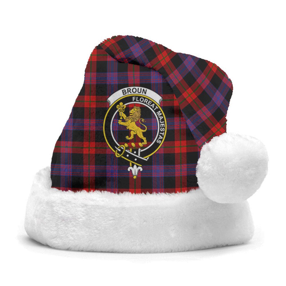 Clan Broun Modern Tartan Crest Christmas Santa Hat HP80 Broun Modern Tartan Tartan Santa Hat   