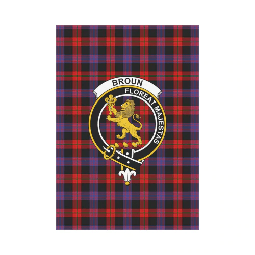 Clan Broun Modern Tartan Crest Garden Flag AX17 Clan Brown / Broun Tartan Today   