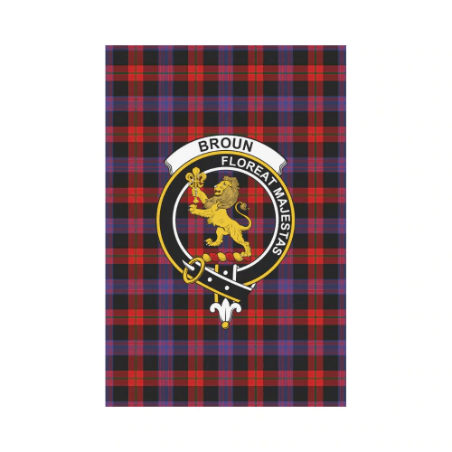 Clan Broun Modern Tartan Crest Garden Flag AX17 Clan Brown / Broun Tartan Today   