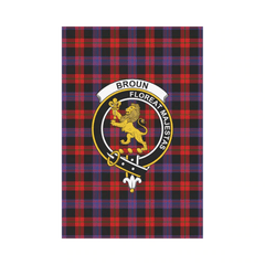 Clan Broun Modern Tartan Crest Garden Flag AX17 Clan Brown / Broun Tartan Today   